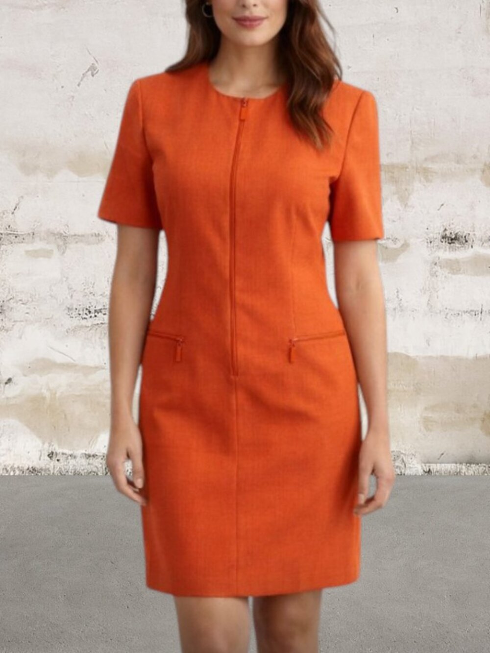 Kasper A.S.L Women's Vintage Orange Sheath Dress Size 10P